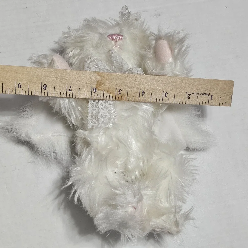 A&A Angel Teddy Bear Plush Jointed Stuffed Toy White W Wings Pink‎ Nose & Toes